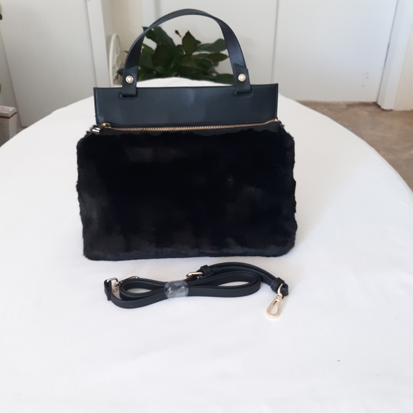 a new day Handbags - NWOT Faux Fur Satchel Handbag Purse
